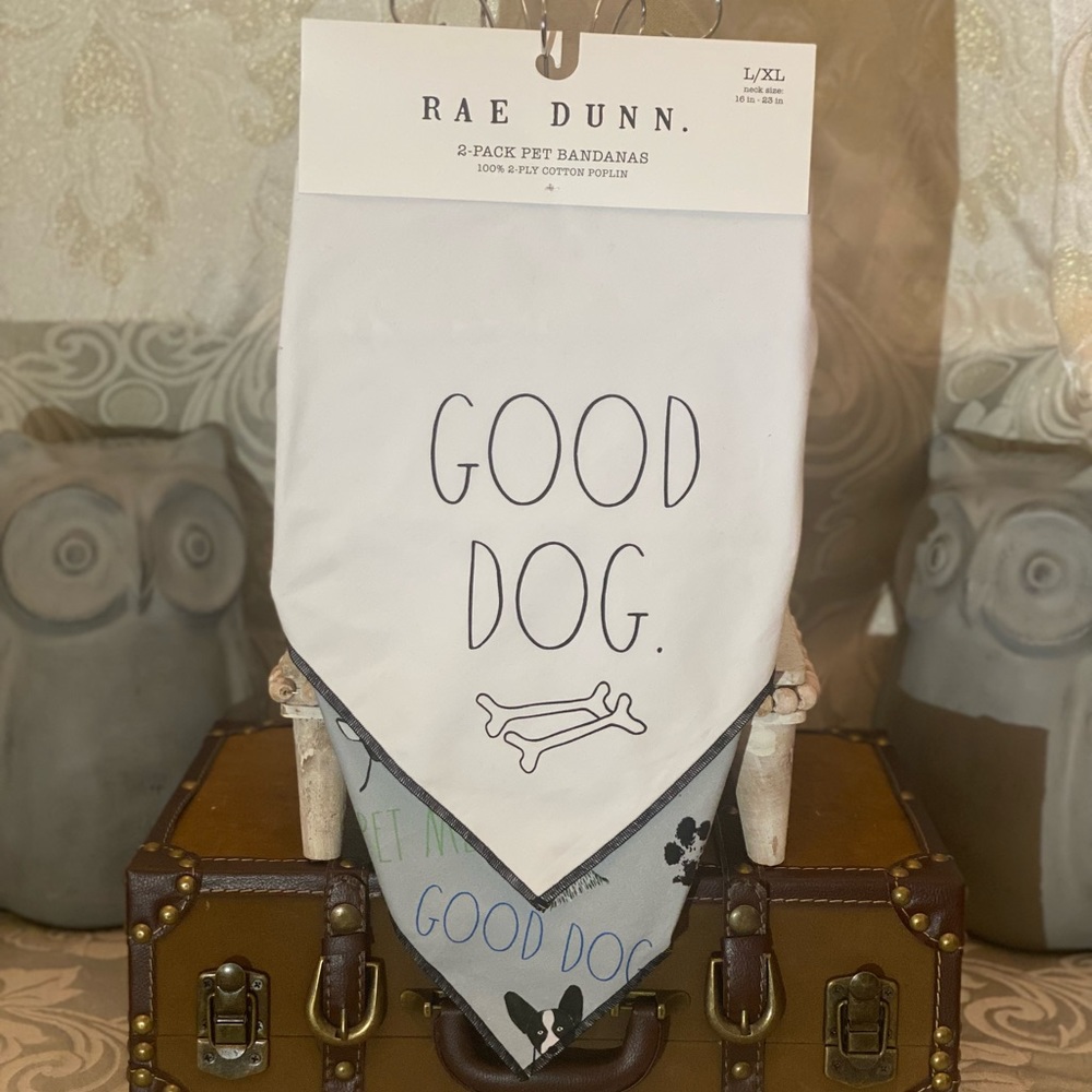 Rae Dunn "GOOD DOG" Pet Bandanas: Large/X-Large